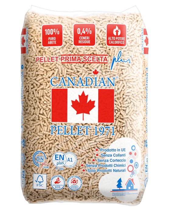 Pellet di Abete Canadian certificato ENplus A1 / DINplus – Bancale 70 sacchi da 15kg
