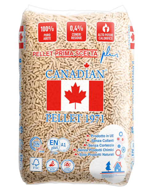 Pellet di Abete Canadian certificato ENplus A1 / DINplus – Bancale 70 sacchi da 15kg