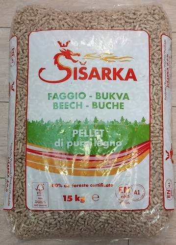 Pellet di Faggio/Abete Sisarka certificato ENplus A1 / FSC – Bancale 70 sacchi da 15 kg